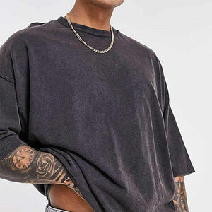 T-shirt vintage unisexe délavé à l'acide mode personnalisée 100% coton design surdimensionné à manches courtes pour hommes pour le tissu éponge d'été - Product Image 4