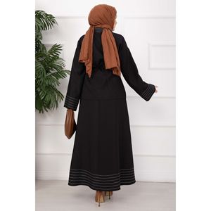 Conjunto de Chaqueta y Falda con Ribete a Rayas Negras y Decoración de Botones - Product Image 6