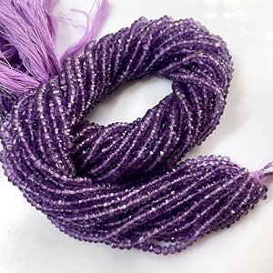 Perles en forme de rondelle à facettes d'améthyste rose perles de pierres précieuses naturelles de bonne qualité pour la fabrication de bijoux - Product Image 1