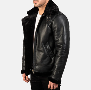 Blouson Bomber Homme en Polyester/Coton Véritable avec Col Montant, Logo Frontal, Respirant, Style Moto Hiver - Product Image 6