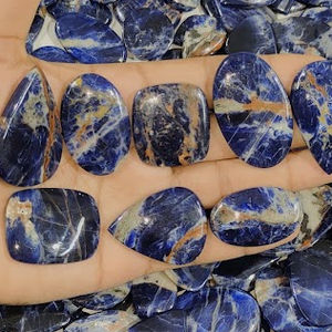อัญมณีหลวมธรรมชาติ sodalite ทั้งหมดผสมรูปทรง cabochons กึ่งมีค่า sodalite อัญมณีสำหรับเครื่องประดับ - Product Image 3