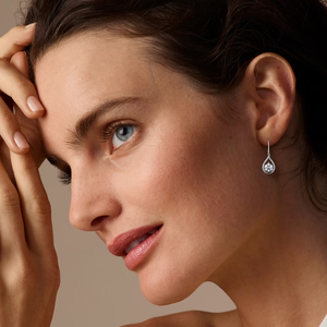 ต่างหูเพชรทรงกลมเพาะเลี้ยงในห้องปฏิบัติการ ทองคำขาว 14K สี D ระดับความสะอาด VS2 พร้อมใบรับรอง สำหรับงานแต่งงานของผู้หญิง - Product Image 3