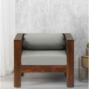 Hasti Traditional 1-Seater Sheesham Wood <b>Sofa</b> <b>Set</b> with Provincial Teak Finish for Living Rooms Halls or Villas - Product Image 1