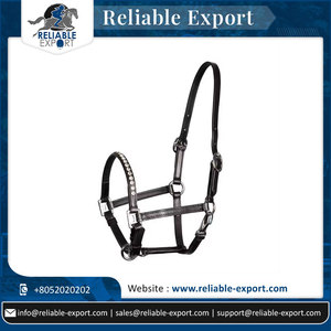 Accesorios de estilo de sillín inglés de alta calidad, cabestro de cuero de caballo genuino, de cristal de brida PVC, banda para la nariz ostentosa de alta visibilidad - Product Image 2