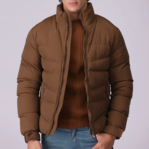 Dernières tendances en matière de vestes d'hiver pour hommes, en toile imperméable et coupe-vent, col montant, logo sur le devant, service OEM personnalisé - Product Image 1