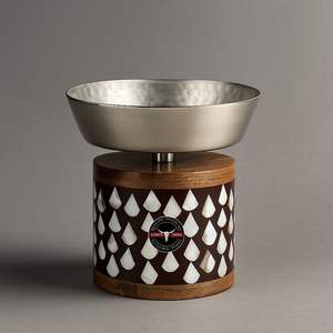 Brûleur d'encens Bakhoor religieux arabe et indien fait main avec incrustation d'os, base en bois d'acacia, forme personnalisée coriandre, élégant et parfumé - Product Image 3