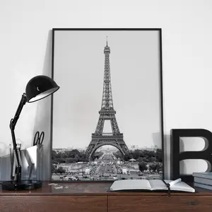 art building eiffel tower painting with frame