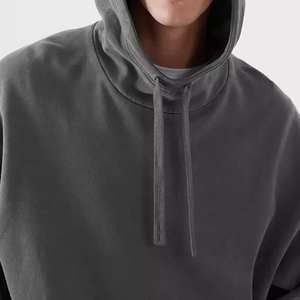 100% algodón de talla grande transpirable pulóver ácido lavado con capucha para hombres/peso pesado Vintage desgastado de gran tamaño ácido lavado con capucha - Product Image 2