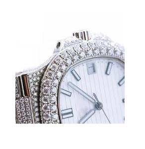 Reloj de Lujo Hip Hop con Diseño Personalizado, Acero Inoxidable, Diamante Moissanita Analógico, Movimiento Mecánico de 41 mm, Completamente Engastado con Piedras - Product Image 4