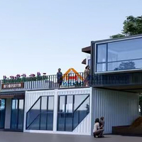 Maison conteneur de café extérieur commercial préfabriquée en structure acier personnalisée, fournie directement par l'usine