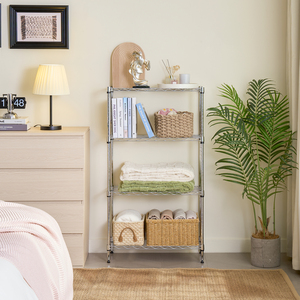 MZG Compact Size 1000 lbs 4 Tier <b>Shelf</b> Metal Storage <b>Shelves</b> Steel <b>Wire</b> Shelving Rack for Living Room - Product Image 3