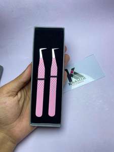 Pince à épiler pour cils de salon, ultra légère, anti-fatigue, en acier inoxydable, anti-magnétique, poignée confortable, pointe lisse - Product Image 2