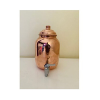 Refroidisseur d'eau en cuivre au design martelé élégant Finition polie naturelle durable pour le stockage d'eau chaude et froide à la maison 2 bouteilles