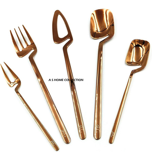 Juego de Cubiertos Coreanos de Metal, Cuchara y Tenedor de Acero Inoxidable Plateado con Espejo, Varios Colores, para Bodas - Product Image 5
