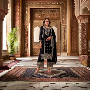 Nueva Colección de Trajes Sharara de Antra Lifestyle, Tendencia en Georgette Sintética con Bordado, para Fiestas de Bollywood y Bodas - Product Image 1