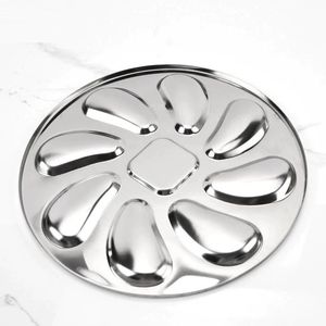 Plateaux ronds en acier inoxydable Thali à 6 compartiments Plateaux de désordre pour enfants Déjeuner et dîner ou utilisation quotidienne - Product Image 6