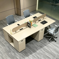 Meubles de bureau modulaires en bois de luxe pour plan de travail ouvert, cloison de bureau, poste de travail pour 4 personnes