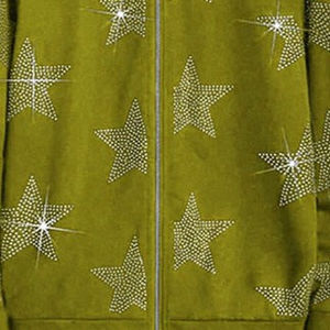 New Fashion Men's Rhinestone Hoodies 100% Cotton Fleece Waterproof Breathable Winter Durable High Quality Hot <b>Sale</b> Trending - Product Image 4