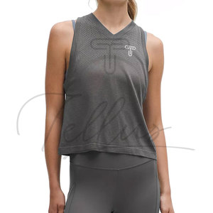 Camiseta Deportiva Corta de Punto Transpirable Personalizada para Mujer, Ropa de Gimnasio, Yoga, Talla Grande, Secado Rápido, Logotipo Frontal, Spandex/Poliéster - Product Image 5