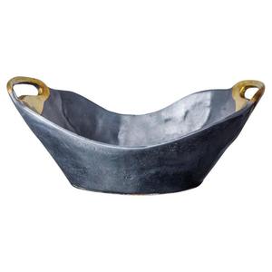 Plat de service rectangulaire décoratif en aluminium moulé, style campagnard, écologique, avec finition métallique polie durable pour hôtels et restaurants - Product Image 1