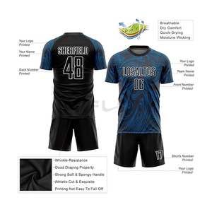 เสื้อฟุตบอล100% ระบายอากาศเสื้อฟุตบอลผ้าโพลีเอสเตอร์เสื้อสโมสรฟุตบอลเสื้อทีมเจอร์ซีย์ออกแบบโลโก้ได้ตามต้องการ - Product Image 5