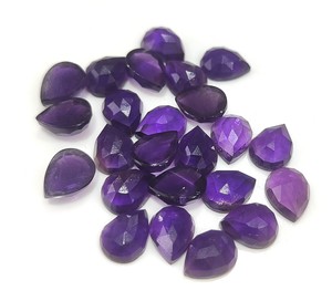 Venta al por mayor de piedras preciosas sueltas cortadas en rosa de pera amatista natural 3x5mm-20x30mm parte posterior plana para la fabricación de joyas - Product Image 5