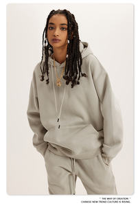 345gsm haute qualité mode coupe-vent surdimensionné à capuche logo personnalisé unisexe hommes femmes épais polaire pull blanc à capuche - Product Image 3