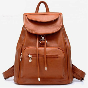 Sac à dos en cuir de qualité supérieure pour femmes Sac à dos de voyage convertible en cuir pleine fleur marron pour femmes - Product Image 3