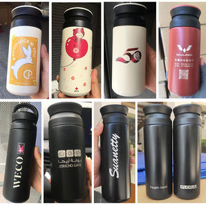 Tumbler termos gaya Jepang, termos perjalanan baja anti karat 380ML 500ML, termos kopi isolasi termal dengan pegangan - Product Image 3