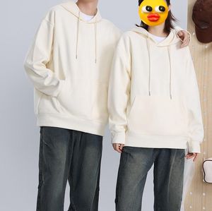 Sweat-shirt décontracté en coton uni avec impression de logo personnalisé, unisexe, en molleton, broderie en gros, lourd, sweat-shirt uni pour hommes - Product Image 5