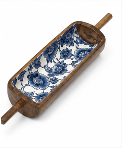 Handcrafted for Wood Enamel Print Modern Luxury Serving Platter Set <b>Decorative</b> Tray Board Rolling Pin Christmas <b>Kitchen</b> Gift - Product Image 3