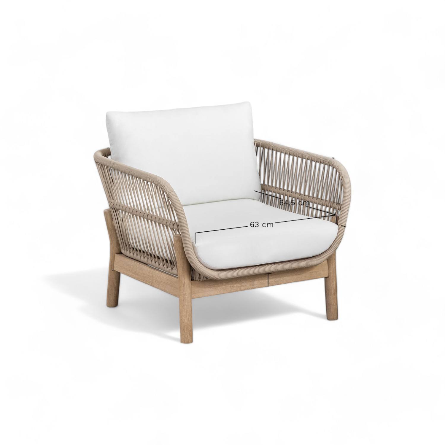 Whitewash Teak Single Sofa