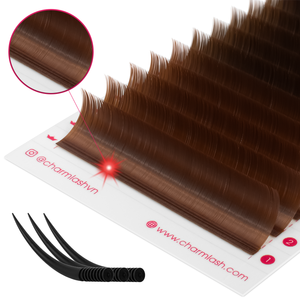 CharmLash tecnología láser pestañas marrón oscuro CC rizo extensión de pestañas marrón CC más largo rentention pestañas marrones al por mayor - Product Image 1