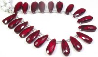 Perles de verre en quartz hydro grenat rouge naturel de haute qualité, 20 pièces, 20x8mm, 7,5 pouces, facettées, taille poire, pierres précieuses transparentes pour bijoux
