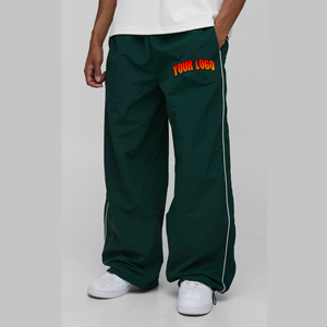 Logo personnalisé 100% polyester imperméable anti-froissement en nylon pantalons pour hommes pantalons lavés personnalisés pantalons pour hommes hip hop à jambes larges amples - Product Image 6