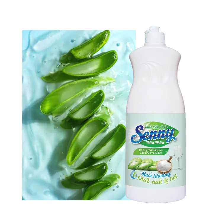 Senny çanak yıkama sıvısı şişe 750G bulaşık yaprak sıvı çevre dostu Aloe Vera ambalaj içinde karton kutu