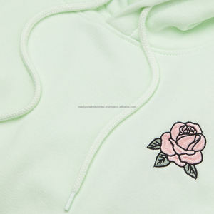 100% nouveau coton lourd recadrée Double fermeture éclair à capuche brodé unisexe conception personnalisée pour la saison d'hiver surdimensionné fermeture éclair à capuche - Product Image 6