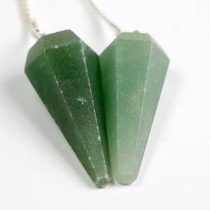 Cristaux de pendule d'amour en aventurine verte polie en vrac, chaîne en argent, pierre de guérison naturelle, Reiki, radiesthésie, méditation, équilibre énergétique - Product Image 5
