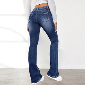New Arrival Women's Baggy Wide Leg Baggy Jeans High Waist Zip <b>Fly</b> Two Tone Patchwork Cargo Pockets Streetwear Denim for Party - Product Image 3