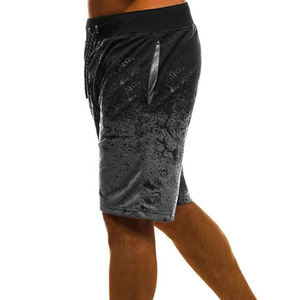Bermudas transpirables lavadas con ácido para hombre, informales, al mejor precio, diseño sólido tejido con cierre de cordón personalizado, cintura media - Product Image 4