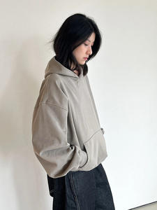 Ropa de calle estilo venta al por mayor personalizada 360 Gsm mezclas de algodón en blanco sin cuerdas boxy sudaderas con capucha hombres sudaderas con capucha de gran tamaño - Product Image 3