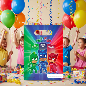 Bolsas de regalo Pj Masks, embalaje de regalo de plástico de 23x16,5 cm para celebraciones, 6 unidades - Product Image 3