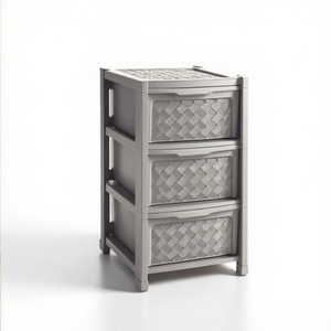ARIANNA 3C Space-Saving Taupe Grey Plastic <b>Chest</b> of Drawers 39x39x63.5cm Clothes <b>Storage</b> Drawers for Bathroom Model 8025646908 - Product Image 2