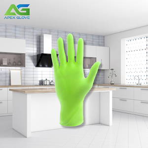 Gran oferta, guantes de látex de nitrilo verde de un solo uso, guantes domésticos sin polvo con dedo texturizado para la preparación de Alimentos de Verano - Product Image 2