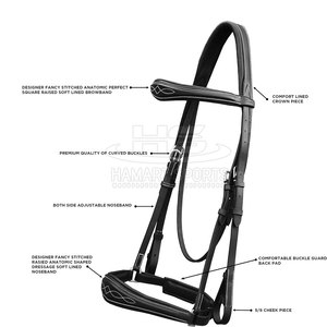 บังเหียนม้าหนังที่มีหัวเป็นรูปบังเหียนม้าโค้งเล็กน้อย - Product Image 4