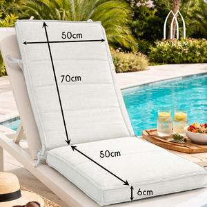 Lightweight 120x50x6cm Water Repellent All-Season Outdoor Garden Chair <b>Cushions</b> Fastening Straps Foam Filling Comfortable - Product Image 3