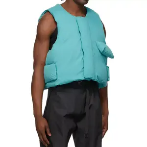 Respirant surdimensionné hommes vers le bas gilet OEM Logo personnalisé chaud coton bouffant veste gilet automne hiver haute qualité bulle gilet - Product Image 2