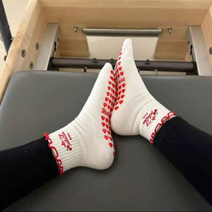Vanilla Cream Grip Crew <b>Socks</b> Anti Slip Athletic Performance <b>Socks</b> with Arch Support Heel Toe Grip for Yoga Pilates Gym Training - Product Image 1