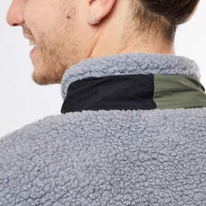 Modern Design <b>Sherpa</b> <b>Fleece</b> Jacket For <b>Men</b> With Thermal Interior Stand Collar Long Sleeve Casual Style <b>Sherpa</b> Jacket For Winter - Product Image 5