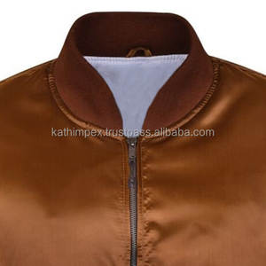 Blouson Bomber Homme Marron en Satin Écologique Fait Main, Fermeture Éclair, Décontracté, Multi-Poches, Style Streetwear – Vente Chaude pour Commandes en Gros - Product Image 4